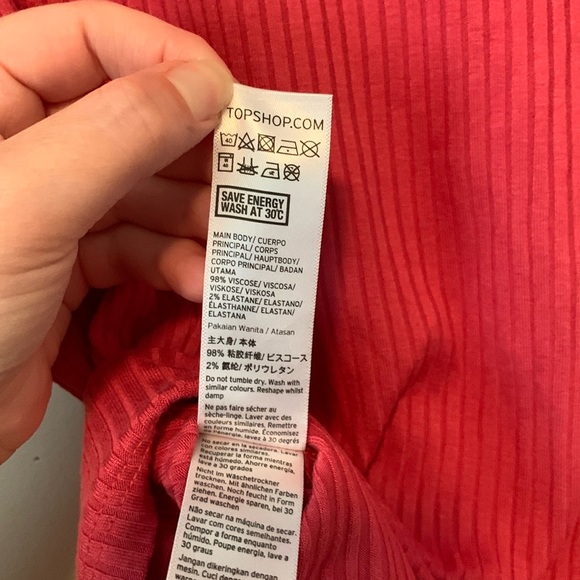 Topshop Ribbed Wrap Blouse Crop Top Size 10 - Picture 6 of 6